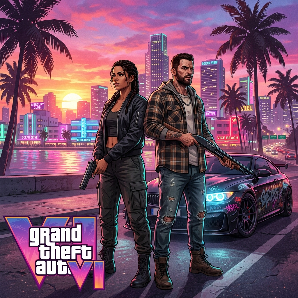 Stylized Vice City map